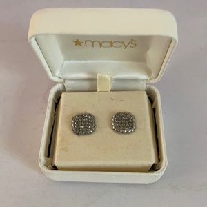 PIERCING PAGODA Silver Tone Embellished Earrings NIB $50